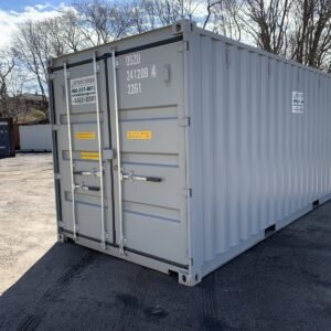 20ft Grey “Tunnel” Container – New One-Trip – Double Doors Both Ends