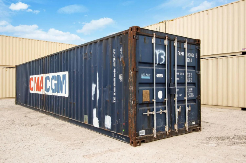 40ft Used Standard Shipping Container – Wind and Watertight – Navy Blue